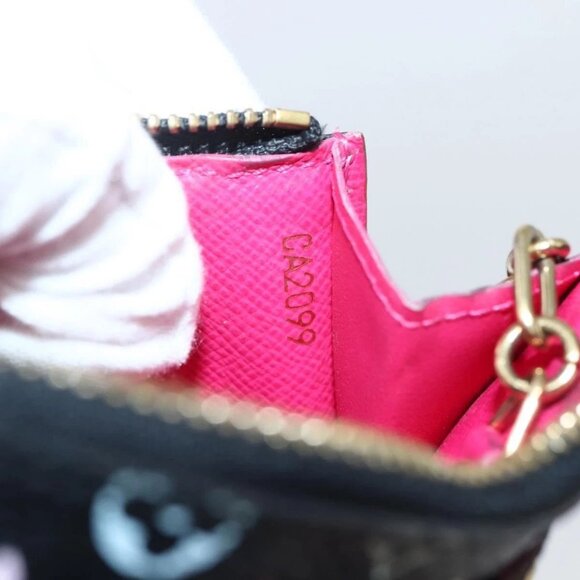 LOUIS VUITTON Multicolor Pochette Cles NM Coin Purse Black M60279 Auth 145060V - Picture 15 of 16